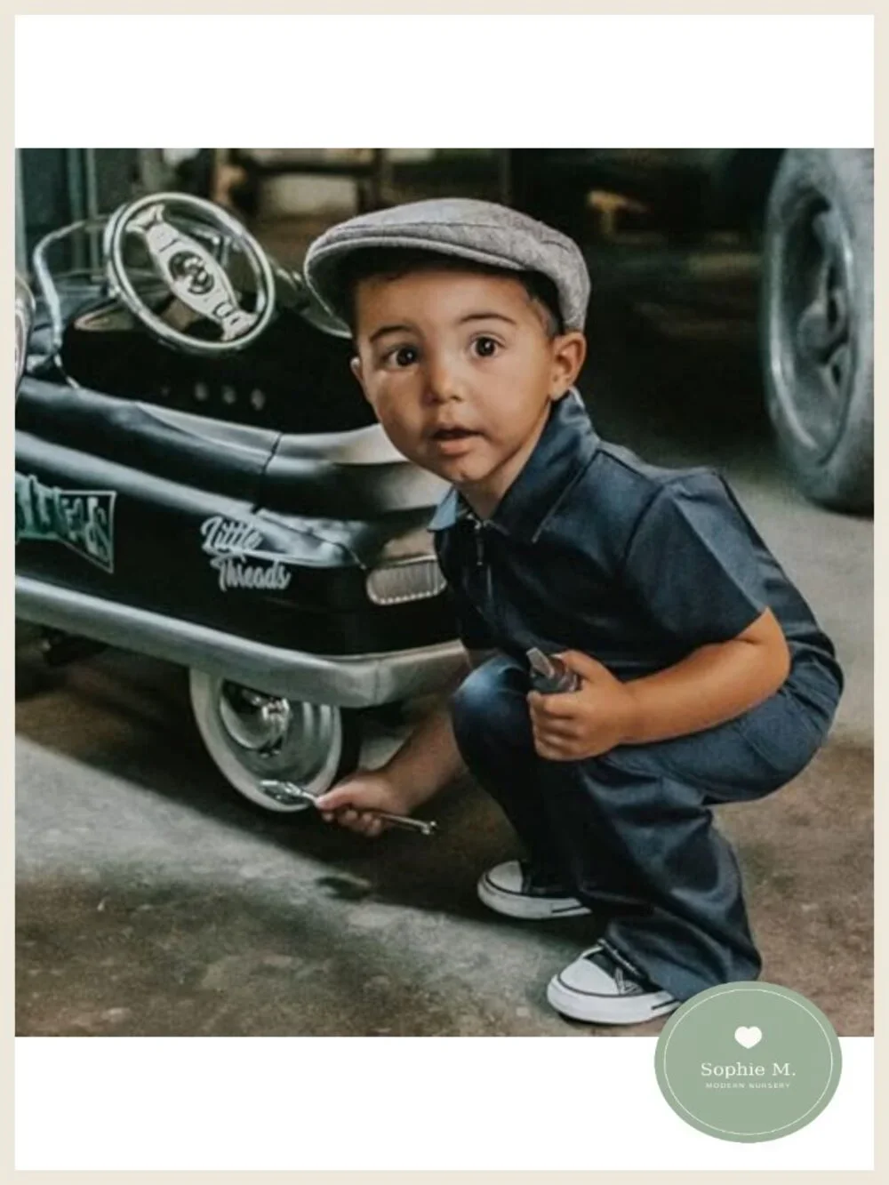 Kids Monkey Costume Jumpsuit Mechanic Overalls Baby Photoshoot Outfit Zip Front